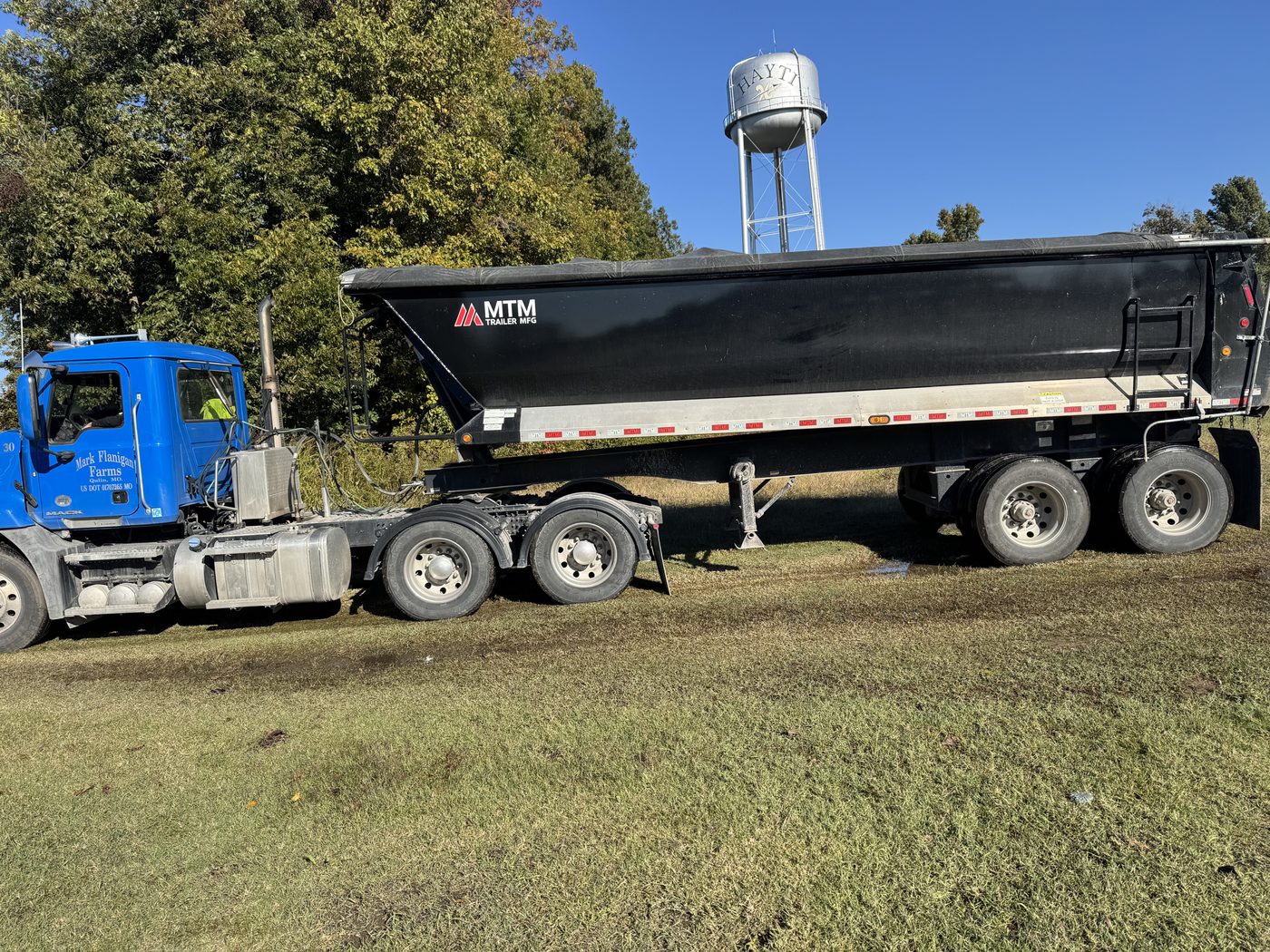Harvest truck and trailer at the community farm