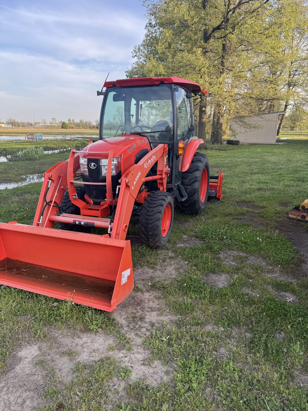 Tractor ready for spring planting at the community farm