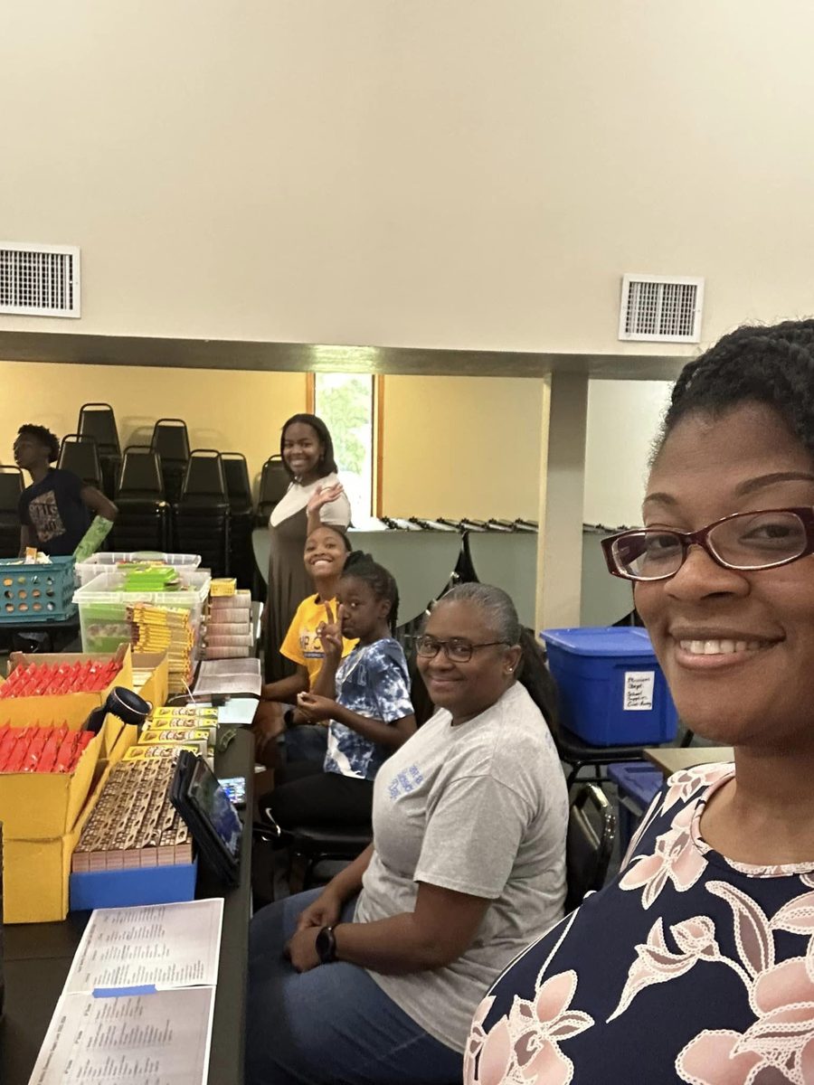 Volunteers packing supplies